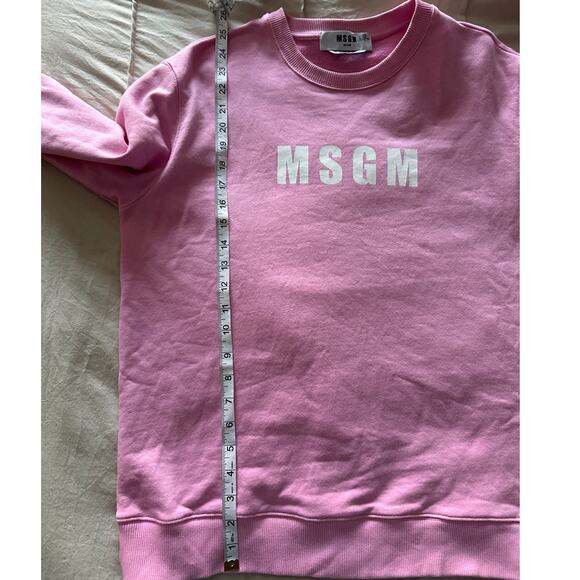 Pink MSGM 100% Cotton Sweatshirt Large Made in Italy - Picture 8 of 8